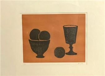 Bowl and glasses with oranges - Véra Fabre