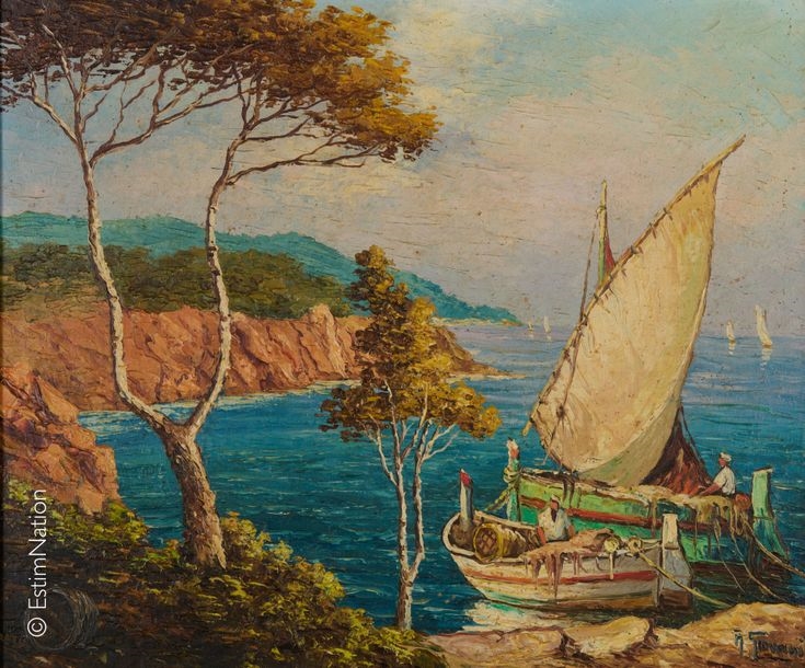 Artwork by Robert Giovani, Côte d'Azur, le massif, côte d'Esterel, Made of Oil on canvas