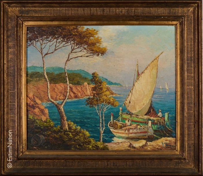Artwork by Robert Giovani, Côte d'Azur, le massif, côte d'Esterel, Made of Oil on canvas