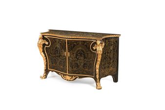 Chest of drawers with doors in brown tortoiseshell marquetry - Lot 24 - Charles Mellier