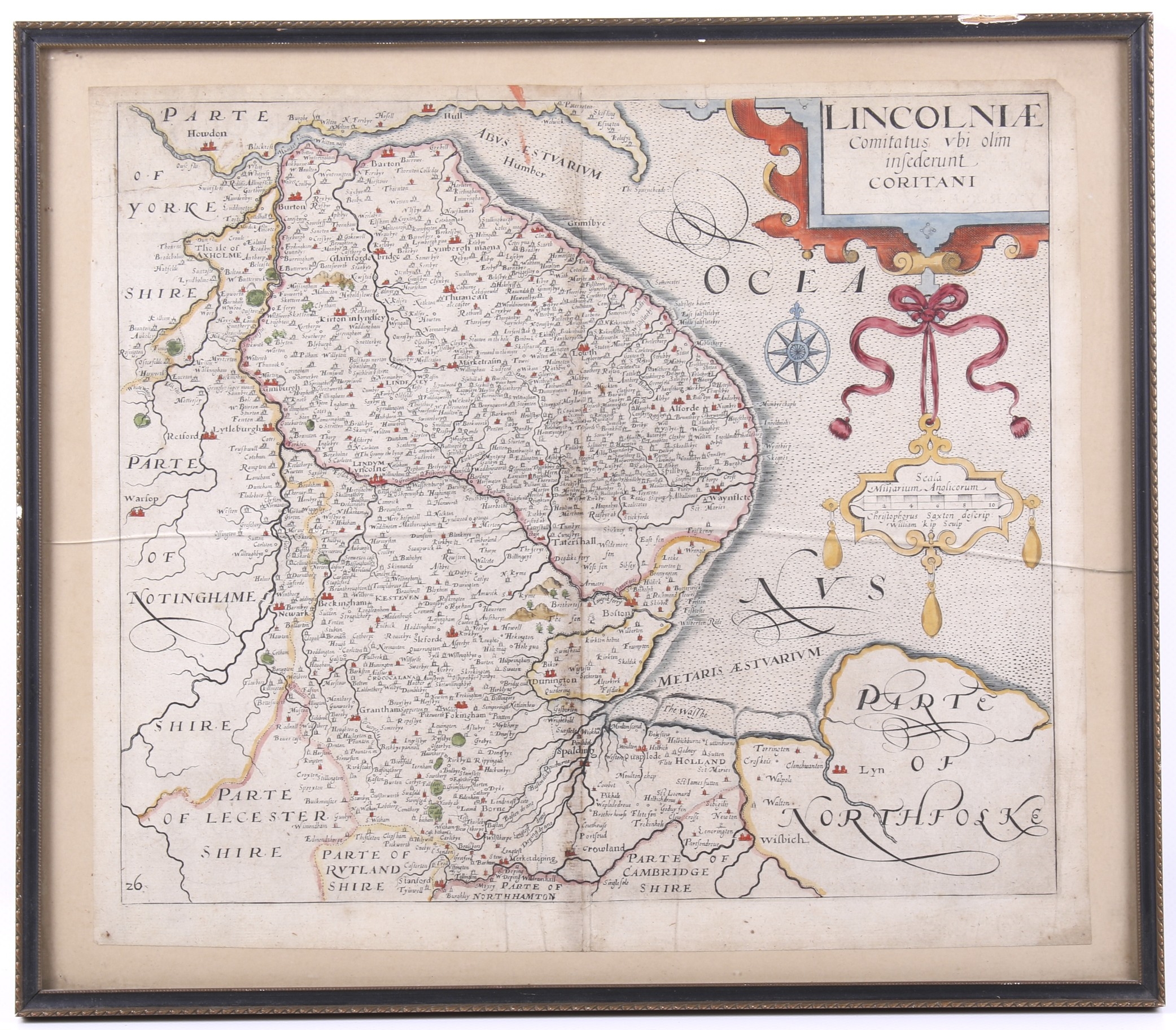 Christopher Saxton | A circa 1637 hand coloured engraved map of ...