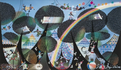 Artwork by Seiji Fujishiro, Forest circus, Made of screenprint