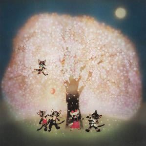 Cherry blossoms at night