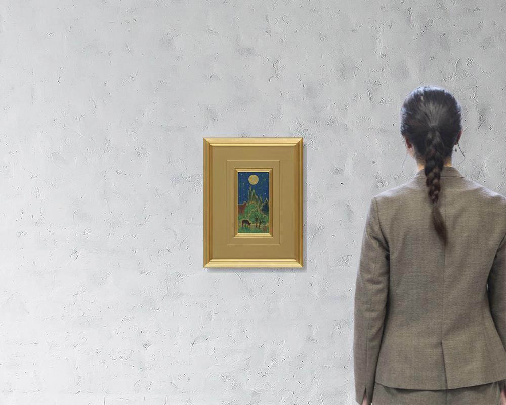 Artwork by Kazuhiko Fukuoji, Moonlight, Made of ink and color on paper