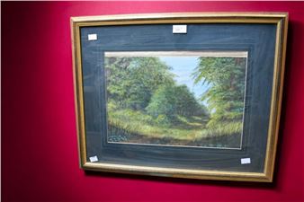 An early 20th Century framed watercolour by David C Hughes of a country scene. - David Hughes