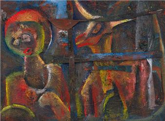 Abstract Figure with Goat - Martin Qgibinsizi Tose