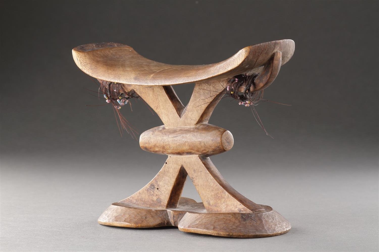 Artwork by Edric van Vredenburgh, A GOOD 'OLD DRY' SOUTH AFRICAN HEADREST, SHONA/TSONGA TRIBE, Made of glass