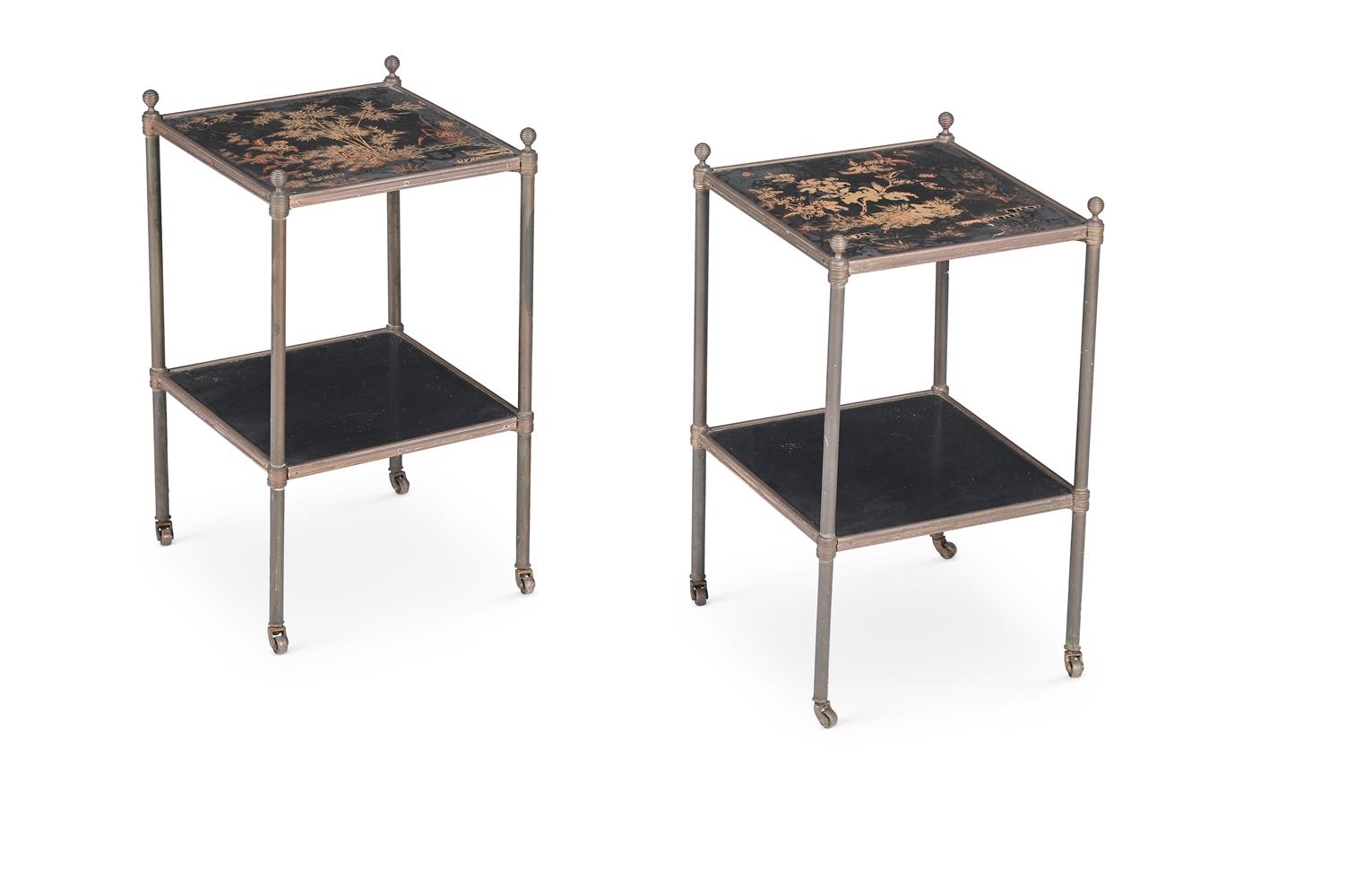 A. Gilbert | A PAIR OF MALLETT STYLE TWO TIER OCCASIONAL TABLES & A ...