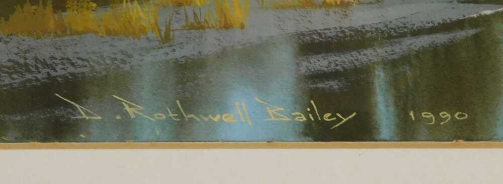 Artwork by Dennis Rothwell Bailey, D Rothwell Bailey. The Little Church Across the Meadow, Made of watercolour