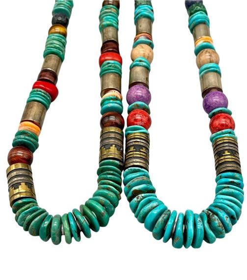 Two Multi Stone Tommy Singer Necklaces by Tommy Singer, 1960s-2014