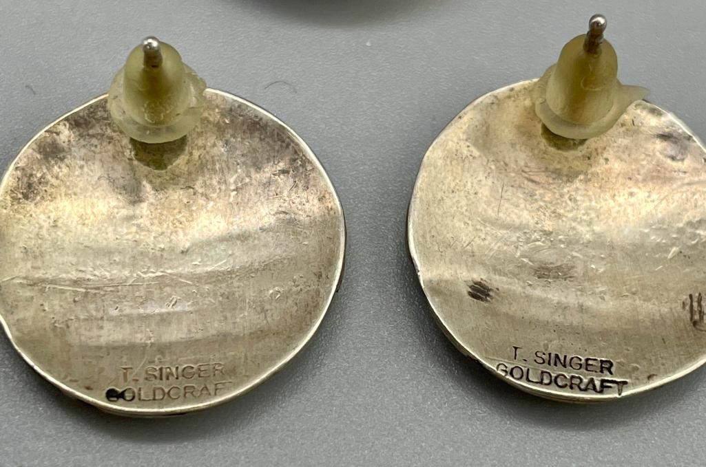 Artwork by Tommy Singer, Multi Stone And Sterling Silver Necklace, Ring And Earrings By Tommy Singer, Made of stone and sterling silver