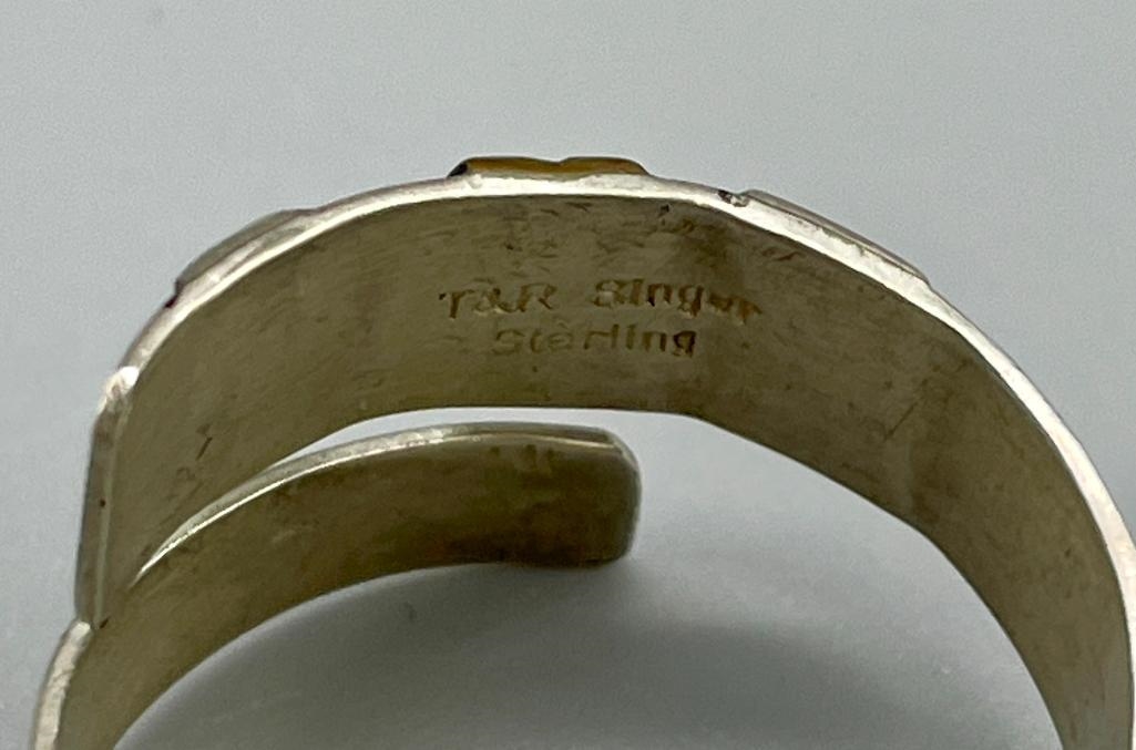 Artwork by Tommy Singer, Multi Stone And Sterling Silver Necklace, Ring And Earrings By Tommy Singer, Made of stone and sterling silver