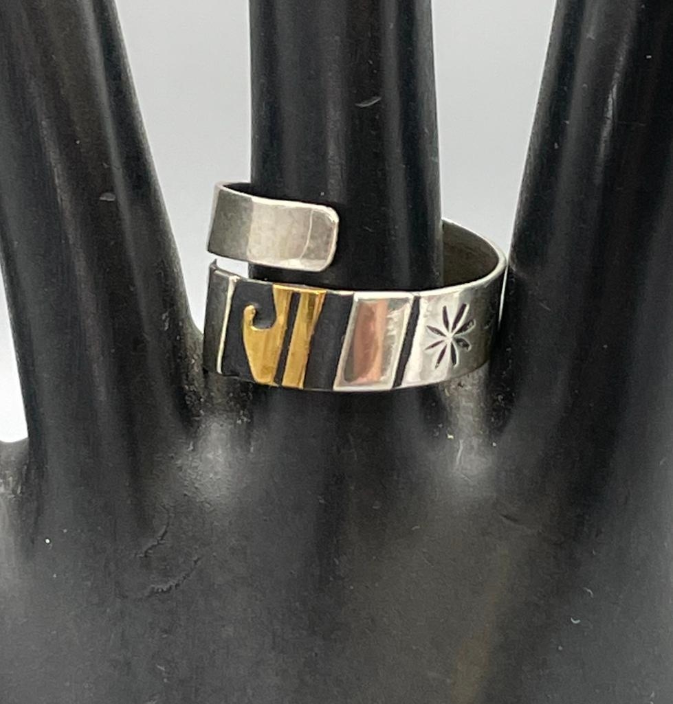 Artwork by Tommy Singer, Multi Stone And Sterling Silver Necklace, Ring And Earrings By Tommy Singer, Made of stone and sterling silver