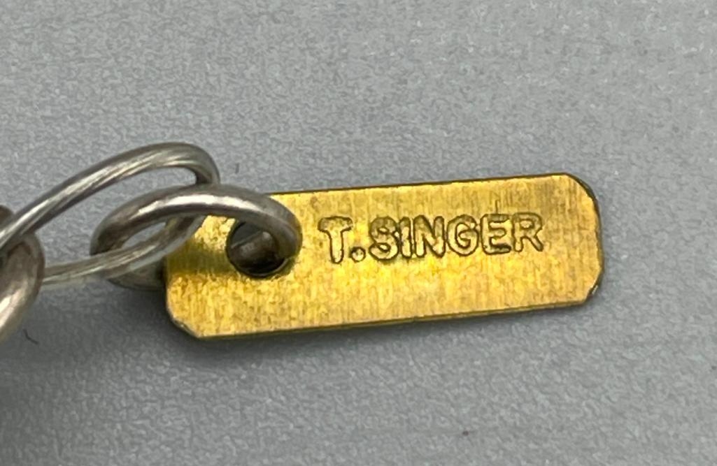 Artwork by Tommy Singer, Multi Stone And Sterling Silver Necklace, Ring And Earrings By Tommy Singer, Made of stone and sterling silver