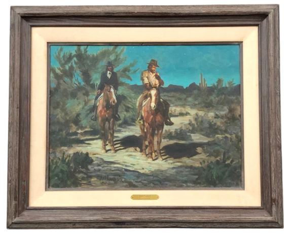 Western Oil Painting By Alan Alexander by Alan Alexander, 1983