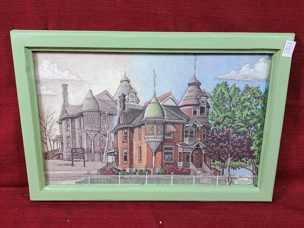 Artwork by Jim Hutchings, Jim Hutchings The Lawrence House Print. 18 1/2" l, Made of Print