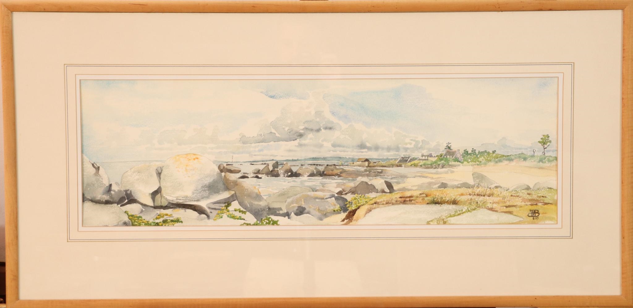 Artwork by Michael Burnett, Plage du Cabellou, Made of watercolor