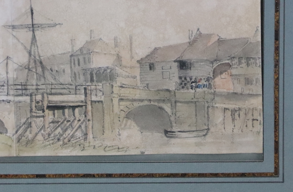 Artwork by John Constable, John Constable, The Bridge at Sandwich, Made of watercolor