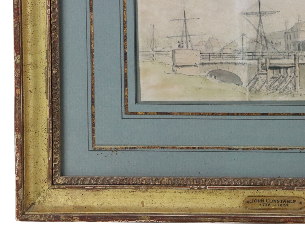 Artwork by John Constable, John Constable, The Bridge at Sandwich, Made of watercolor