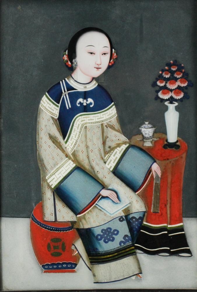 Chinese School | 19thC Chinese Reverse Painting on Glass (19th Century ...