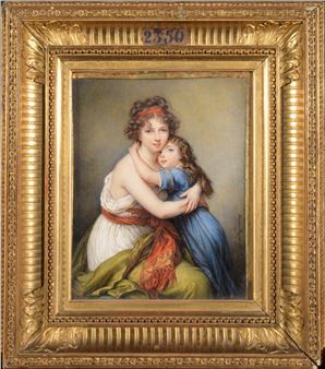 Marie-Joséphine BARET DU COUDERT (1832-?) Portrait de Madame Vigée-Lebrun et de sa fille (Louvre) - Élisabeth Vigée Le Brun