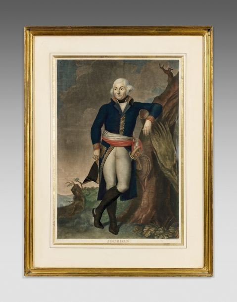 Artwork by Hilaire‏ Ledru, General "JOURDAN" full-length, Made of color engraving