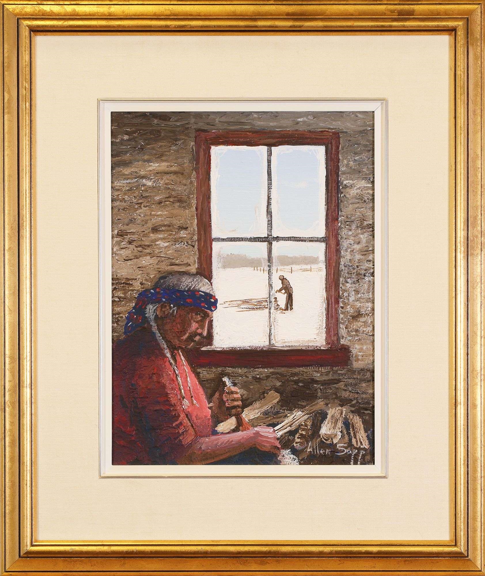 Allen Sapp | SKINNING A RABBIT; 1983 (1983) | MutualArt