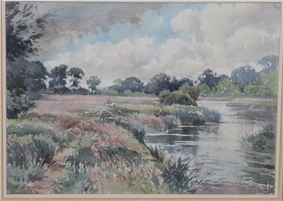 Riverside Meadows, Long Parish by Albert Houghton