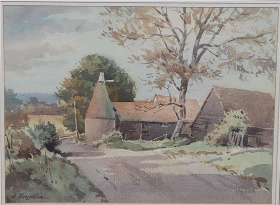 Oast House and Buildings by Albert Houghton