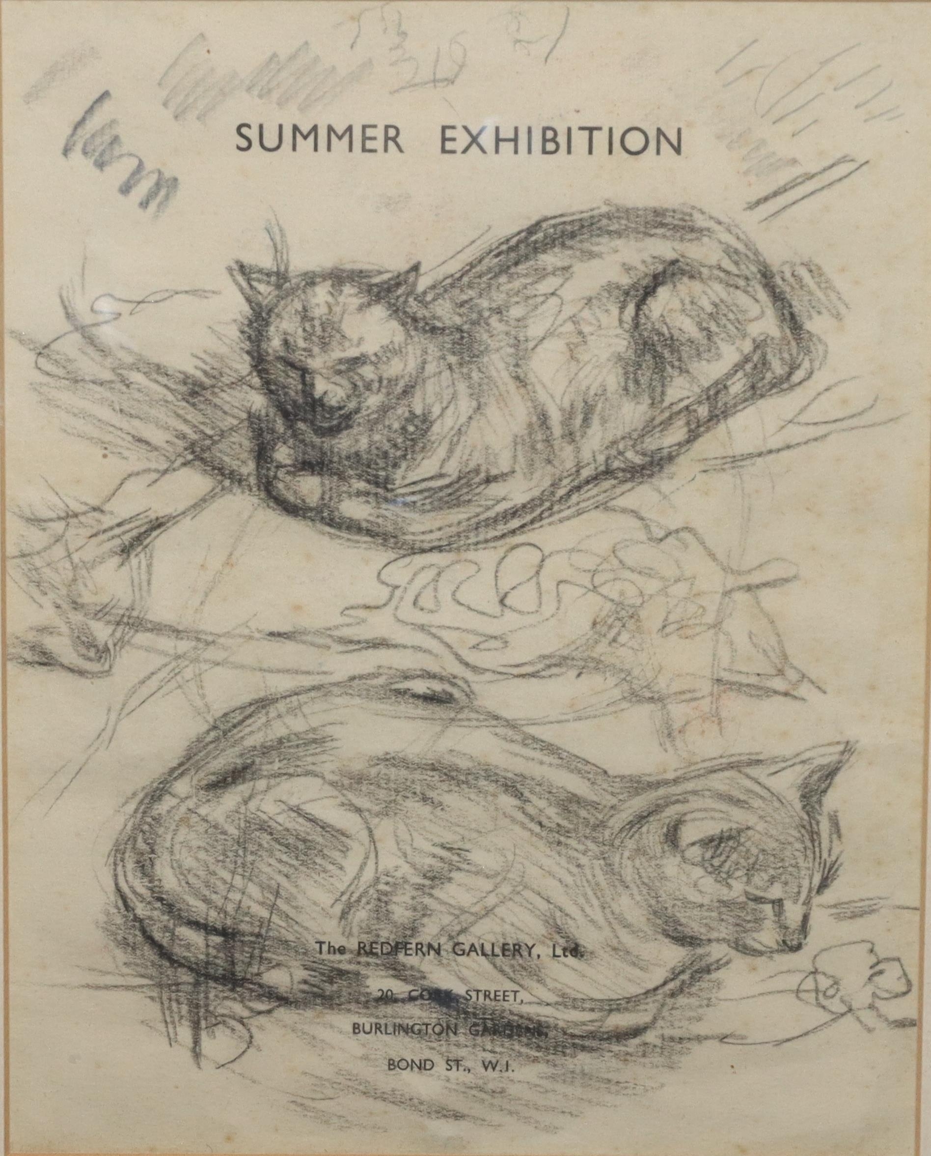 Augustus John | pencil sketch of 2 cats | MutualArt