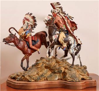 David Lemon Polychromed Bronze: Cry on the Wind - David Lemon