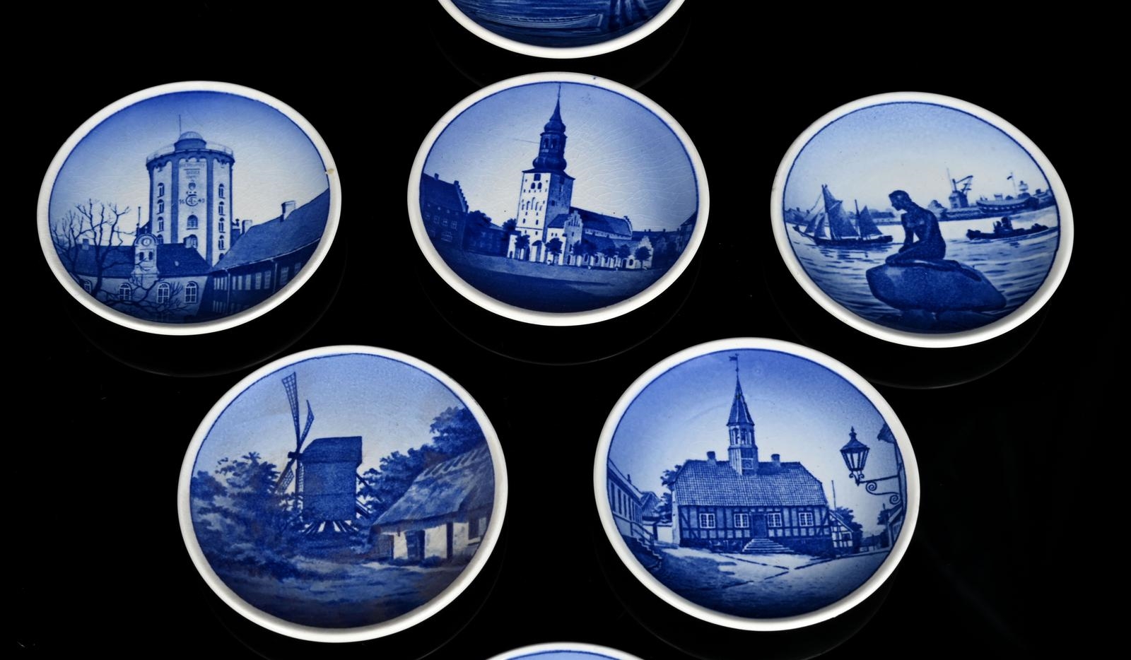 Royal Copenhagen | Set of seven Danish blue and white coasters, Royal ...