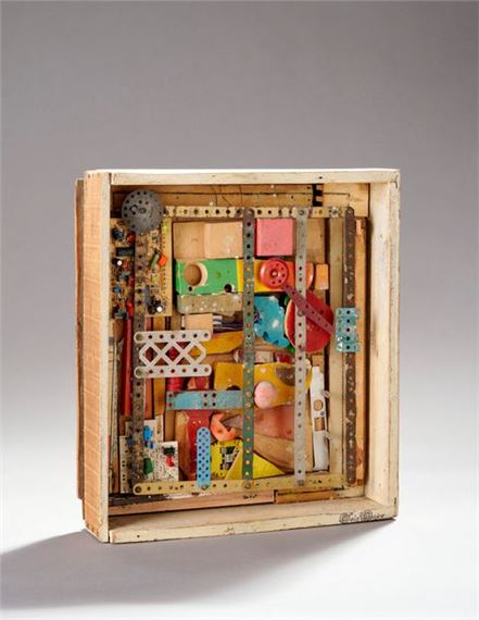 Robert SAINT-CRICQ (1924-2020) "Amalgams, materials Relief painting of wood, printed circuit boards and meccano parts by Robert Saint-Cricq