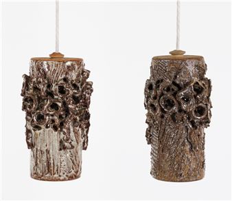 2) BODIL MARIE NIELSEN CERAMIC PENDANT LAMPS - Bodil Marie Nielsen
