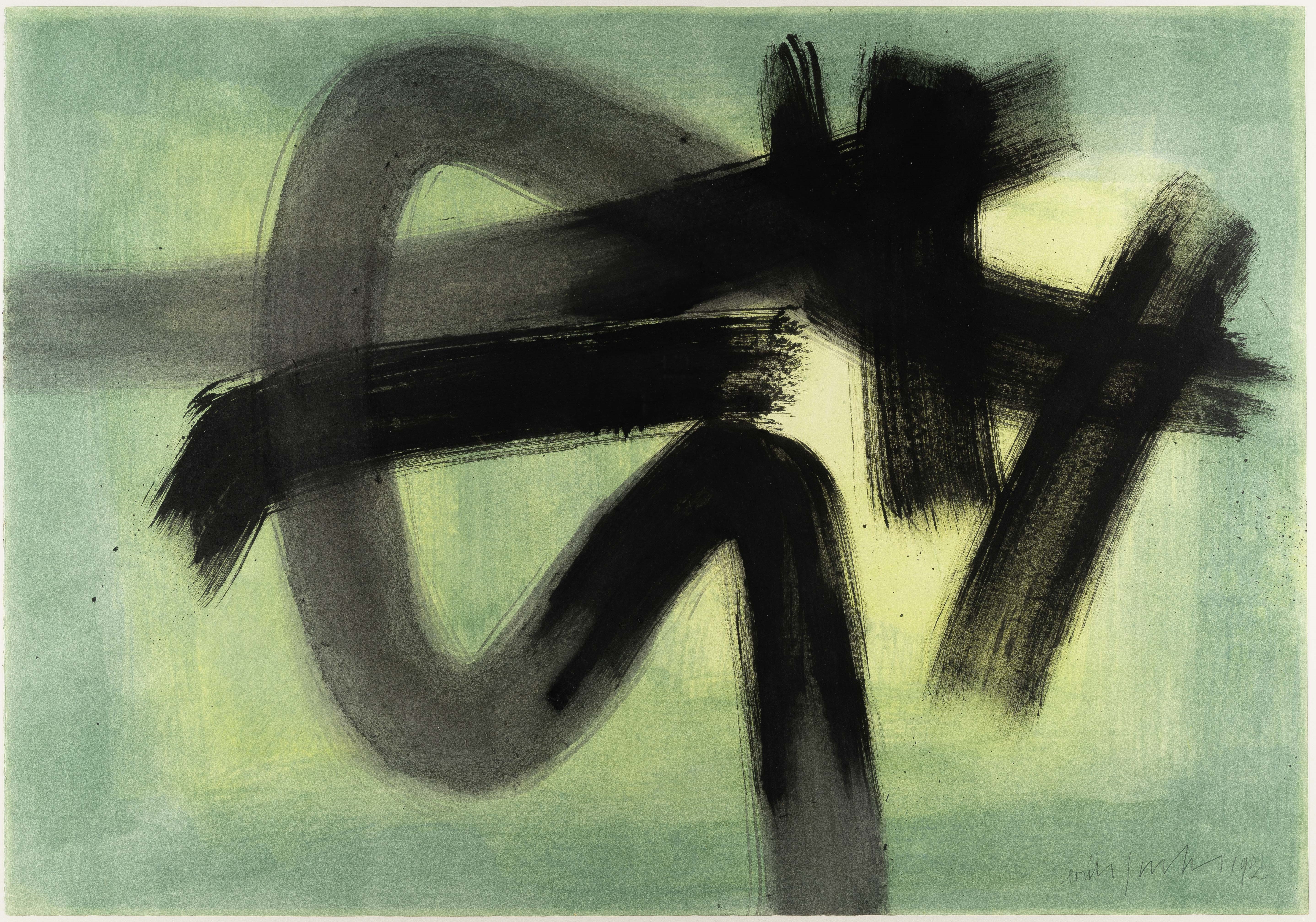 Artwork by Erich Fuchs, Ohne Titel, Made of Watercolor and ink on strong watercolor paper