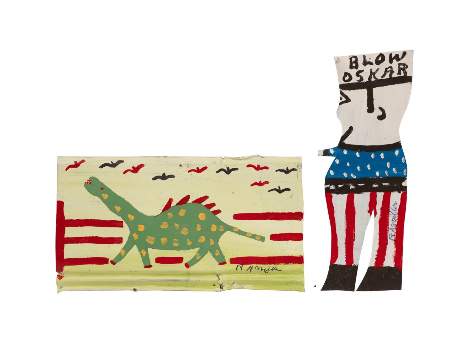 R.A. Miller | . 'Blow Oskar' and 'Dinosaur Running' | MutualArt