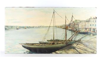 Sailboats in port - Lucien Ferriot