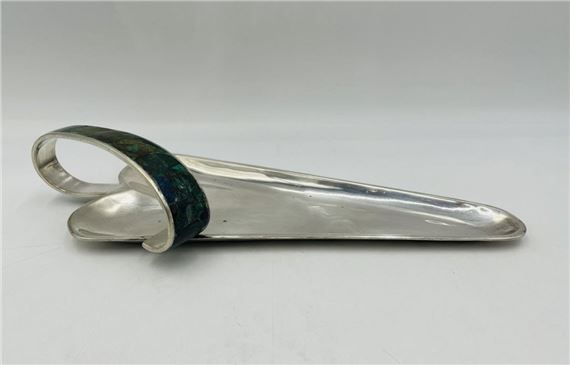 Vintage Silver & Azurite Stone Dessert/Appetizer Tray by Los Castillo, Mexico 1970's by Los Castillo, 1970