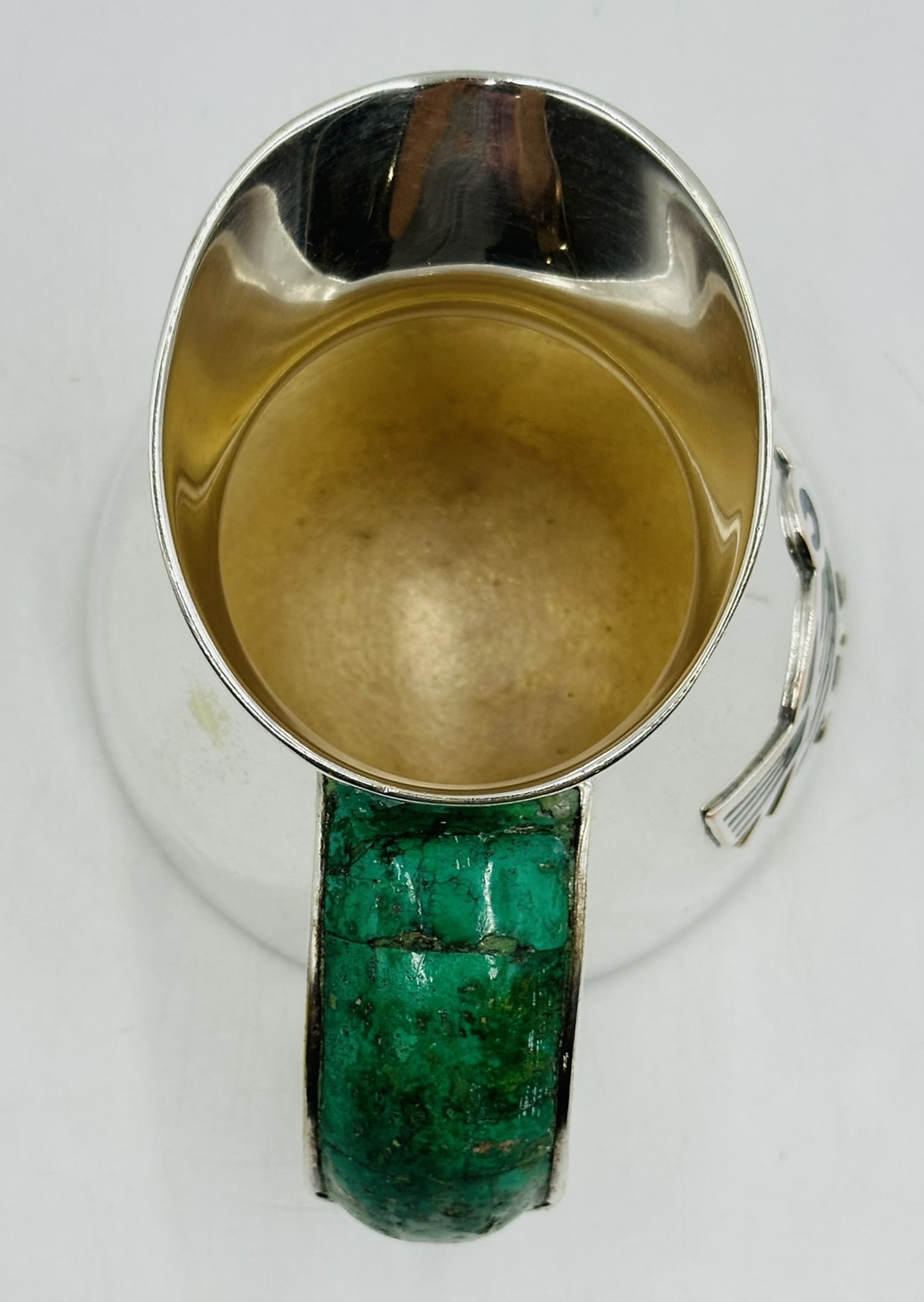Artwork by Los Castillo, Los Castillo Silver & Malachite Pitcher Jug, Mexico 1960s, Made of Silver plated