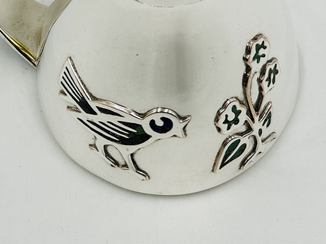 Artwork by Los Castillo, Los Castillo Silver & Malachite Pitcher Jug, Mexico 1960s, Made of Silver plated