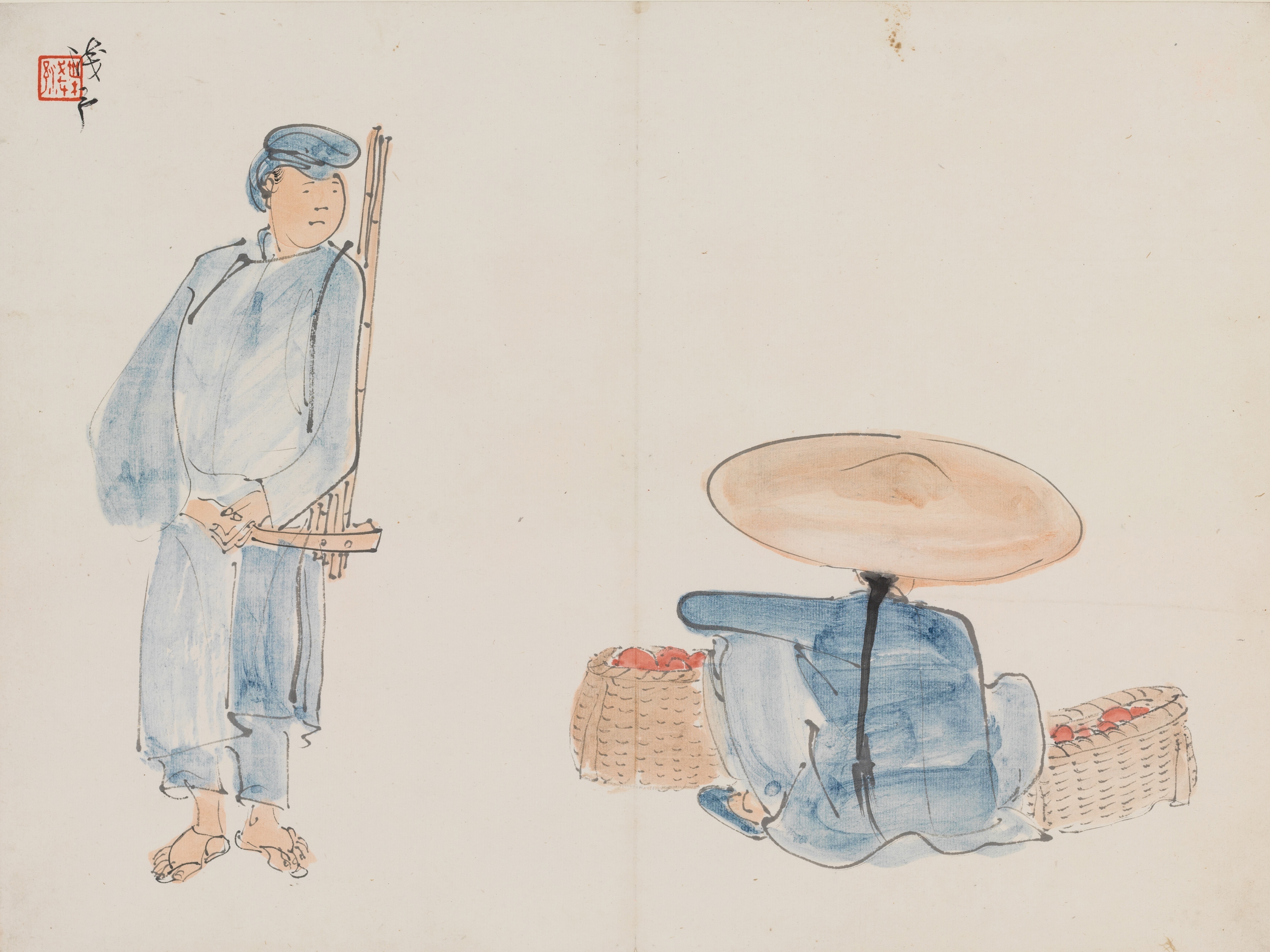 Artwork by Ye Qianyu, FIGURES, Made of ink and color on paper