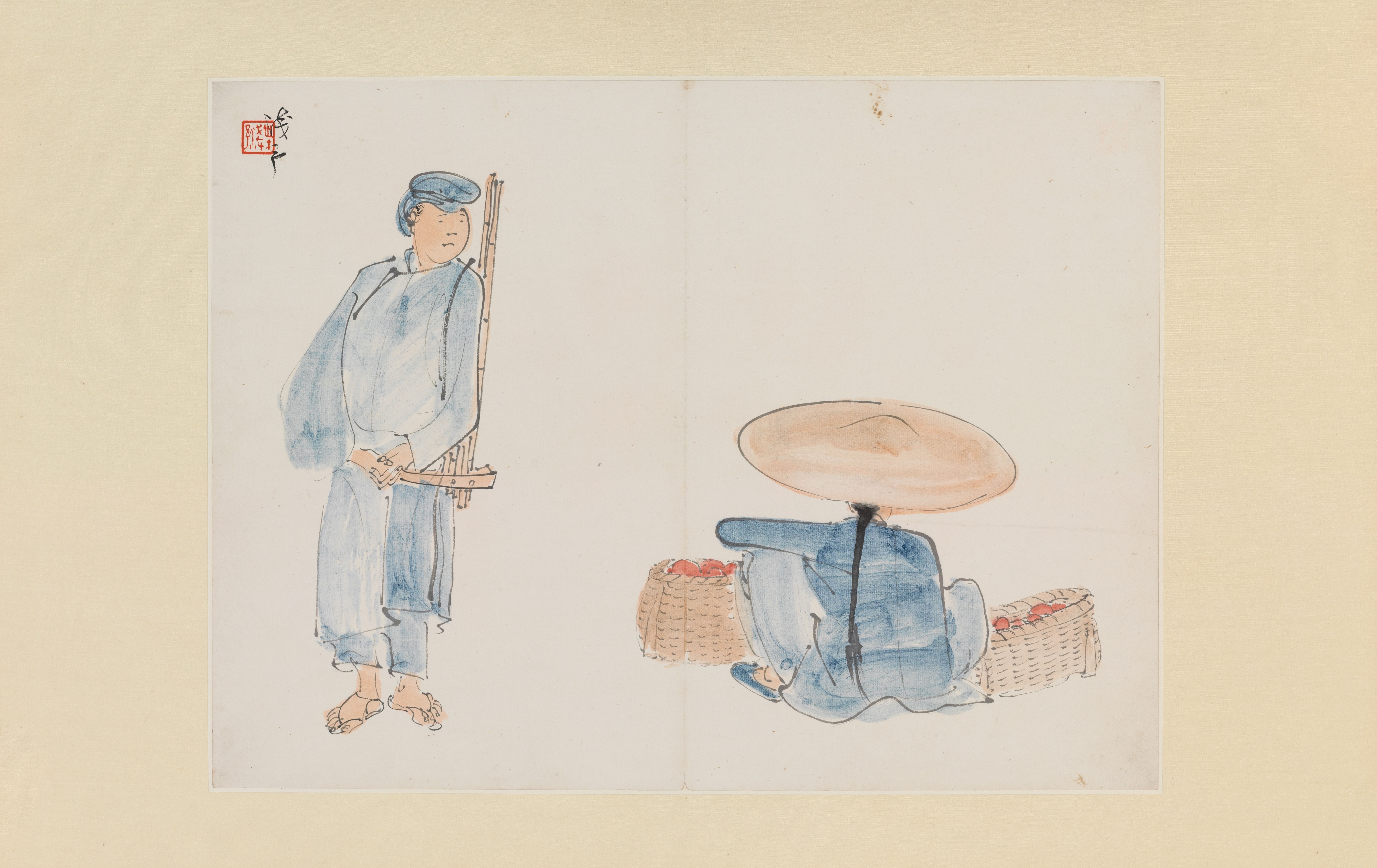 Artwork by Ye Qianyu, FIGURES, Made of ink and color on paper