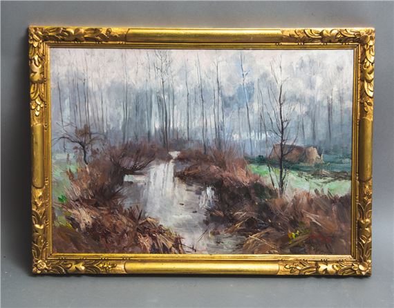 Moorlandschaft mit Kotten by Ernest Betigny