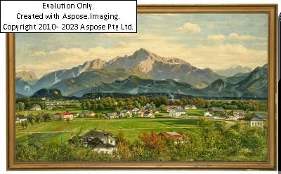 Artwork by Josef Mayburger, A View of Hoher Göll near Salzburg, Made of oil on canvas