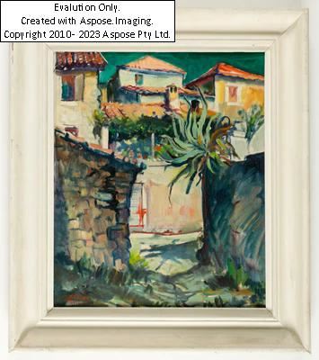 (Wien 1914-1981) Gasse in Budvar in Monte Negro by Kurt Conrad Loew, 1955