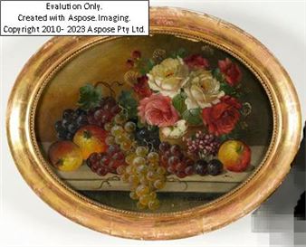 (Wien 1898 geb.) Stillleben mit Blumen und Früchten - Franz Stoitzner