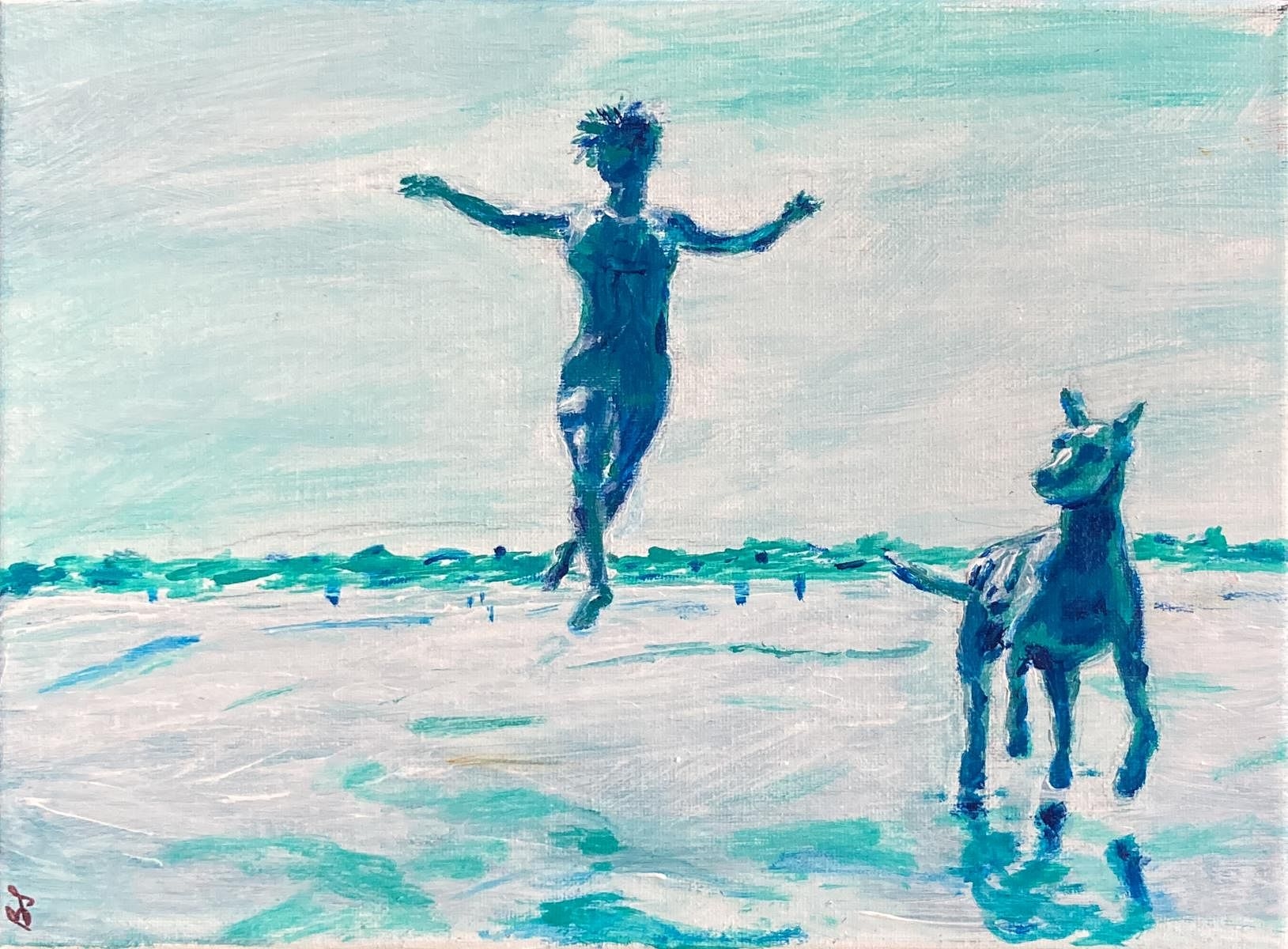Barry Schechter | Buddy's Beach Romp (2015) | MutualArt