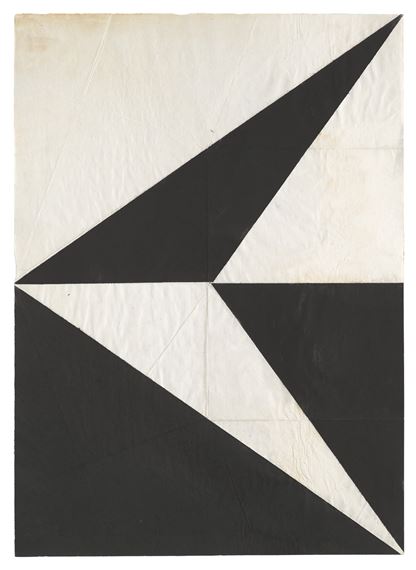 Keil Schwarz-Weiß nach links by Hermann Glöckner, 1968