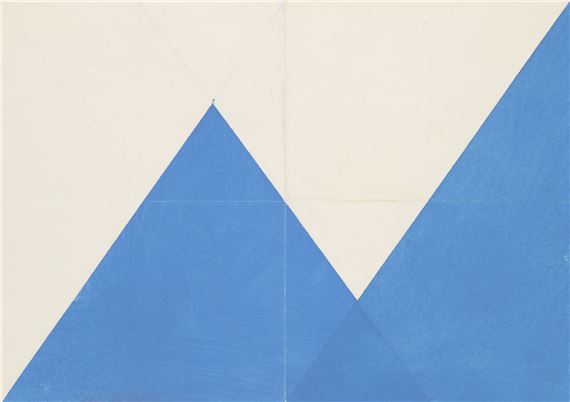 Aufgipfelung in Blau by Hermann Glöckner, 1977