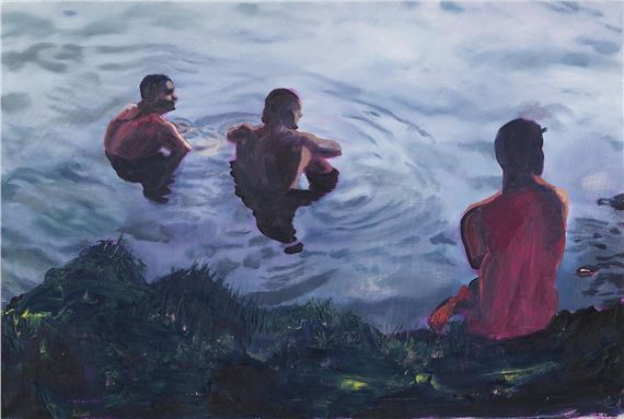 Drei Männer im Wasser - Bettina Semmer